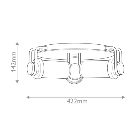 Plafon mosiężny szklany 3-punktowy 42cm QN-WYNWOOD-F-VBS z serii Wynwood
