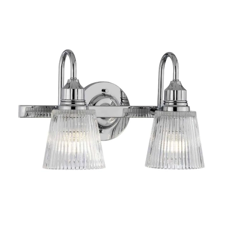 Kinkiet designerski Addison 2 Light polerowany chrom QN-ADDISON2-BATH - Quintiesse