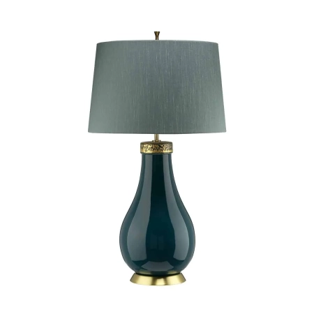 Lampa stołowa Havering turkus/stary mosiądz QN-HAVERING-TL - Quintiesse
