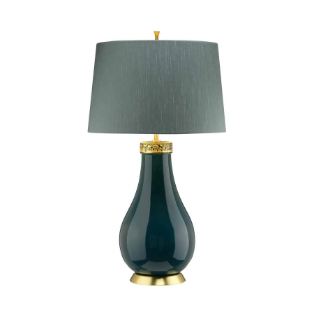 Lampa stołowa Havering turkus/stary mosiądz QN-HAVERING-TL - Quintiesse