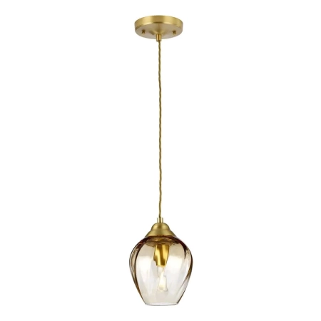 Lampa wisząca nowoczesna Tiber szczotkowany mosiądz QN-TIBER-P-AMBER - Quintiesse