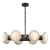 Lampa wisząca metalowa brązowa ze szklanym kloszem QN-SAWGRASS-3P-DG-O z serii Sawgrass