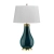 Lampa stołowa ceramiczna zielona z abażurem QN-HAVERING-TL-IV z serii Havering