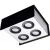 Oprawa sufitowa STEREO 4 Czarny SL.0412 - Sollux
