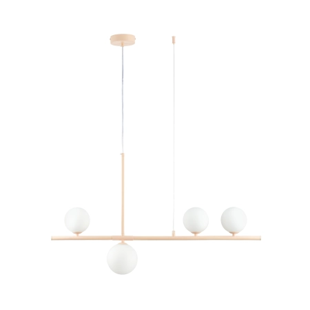 Lampa wisząca MODERNO 80 cm - kremowa z białymi kloszami DN1506 beige - Step Into Design