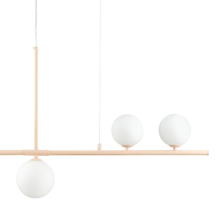 Lampa wisząca MODERNO 80 cm - kremowa z białymi kloszami DN1506 beige - Step Into Design