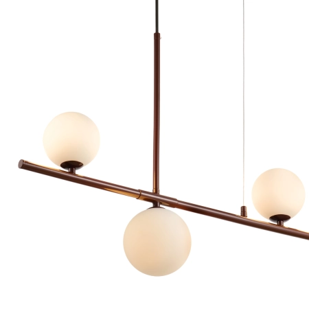 Lampa wisząca MODERNO 80 cm - burgundowa z białymi kloszami DN1506 burgund - Step Into Design