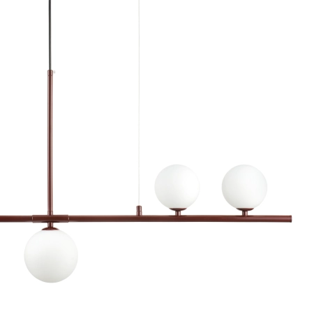 Lampa wisząca MODERNO 80 cm - burgundowa z białymi kloszami DN1506 burgund - Step Into Design