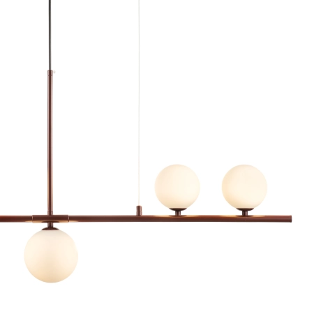 Lampa wisząca MODERNO 80 cm - burgundowa z białymi kloszami DN1506 burgund - Step Into Design