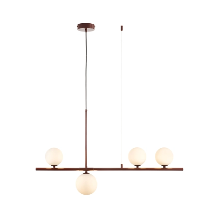 Lampa wisząca MODERNO 80 cm - burgundowa z białymi kloszami DN1506 burgund - Step Into Design