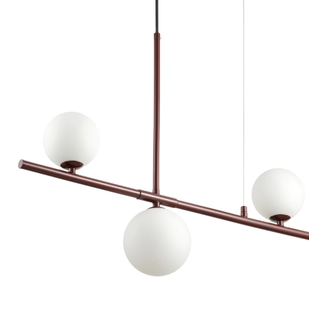 Lampa wisząca MODERNO 80 cm - burgundowa z białymi kloszami DN1506 burgund - Step Into Design