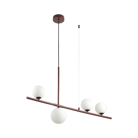 Lampa wisząca MODERNO 80 cm - burgundowa z białymi kloszami DN1506 burgund - Step Into Design