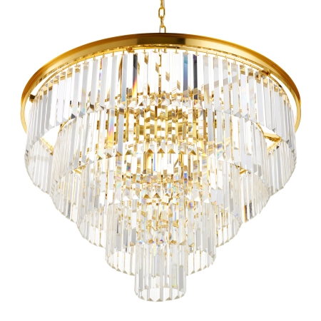 Lampa wisząca SPLENDORE 80 cm - żyrandol złoto-kryształowy DN915-80P - Step Into Design