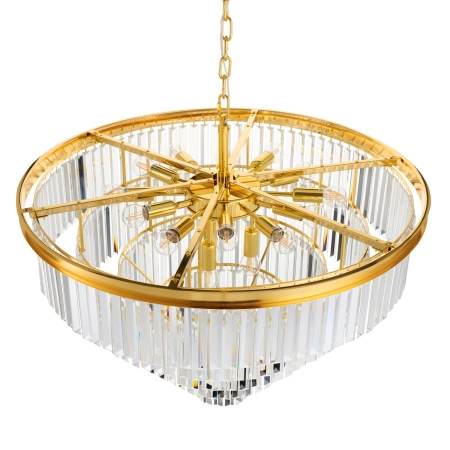 Lampa wisząca SPLENDORE 80 cm - żyrandol złoto-kryształowy DN915-80P - Step Into Design