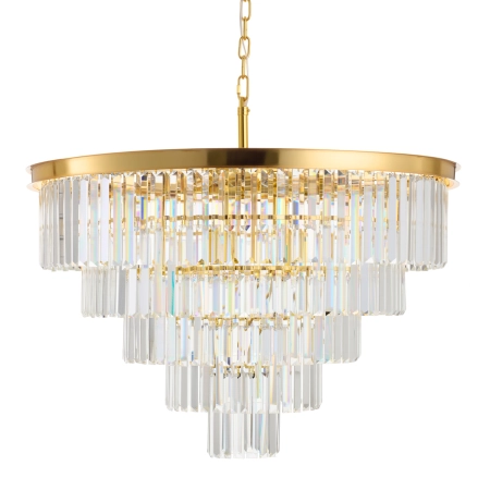 Lampa wisząca SPLENDORE 80 cm - żyrandol złoto-kryształowy DN915-80P - Step Into Design