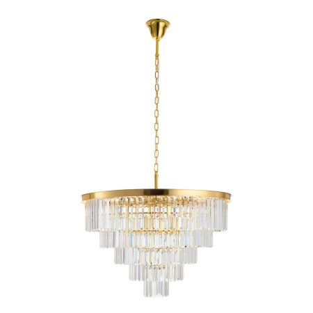 Lampa wisząca SPLENDORE 80 cm - żyrandol złoto-kryształowy DN915-80P - Step Into Design