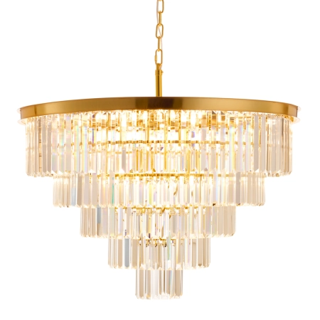Lampa wisząca SPLENDORE 80 cm - żyrandol złoto-kryształowy DN915-80P - Step Into Design