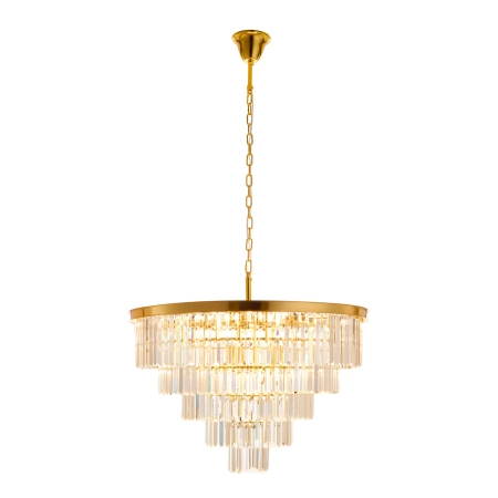 Lampa wisząca SPLENDORE 80 cm - żyrandol złoto-kryształowy DN915-80P - Step Into Design