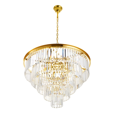 Lampa wisząca SPLENDORE 80 cm - żyrandol złoto-kryształowy DN915-80P - Step Into Design