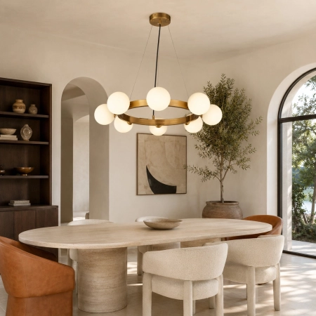 Lampa wisząca MOLECULA 60 cm złoto szczotkowane NOW-10882-60 gold - Step Into Design
