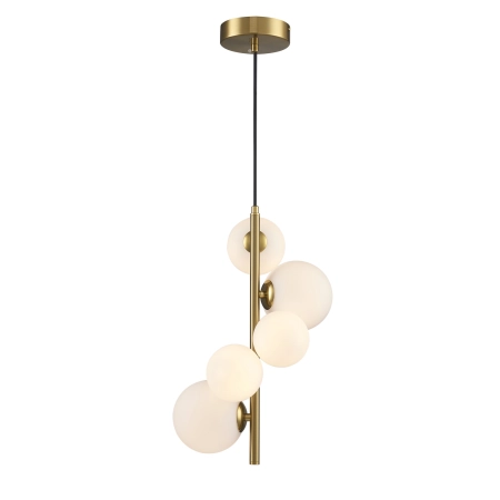 Lampa wisząca MOLECULA 38 cm biało złota pionowa NOW-10883P3 - Step Into Design