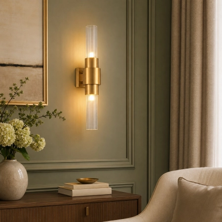 Lampa ścienna GLOW 46 cm - kinkiet złoty szczotkowany NOW-10884W - Step Into Design