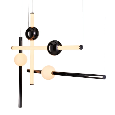 Lampa wisząca O-LINE L-4 LED mosiądz 110 cm ST-1691L-4 BLACK - Step Into Design