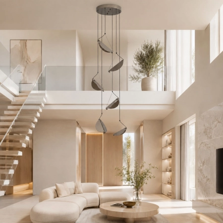 Lampa wisząca NAMI-6 - LED, szary szczotkowany 240 cm ST-3602A-6 - Step Into Design