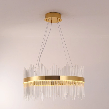 Lampa wisząca HESTIA 60 cm – żyrandol LED, złoty połysk ST-4999-60 mirror gold - Step Into Design