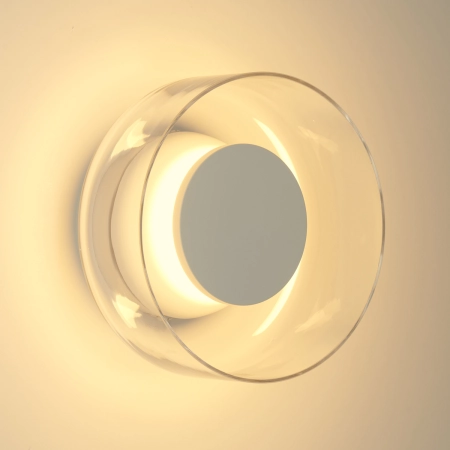 Lampa ścienna DONUT 18 - LED, szkło transparentne, biały środek ST-5072W transparent white - Step Into Design