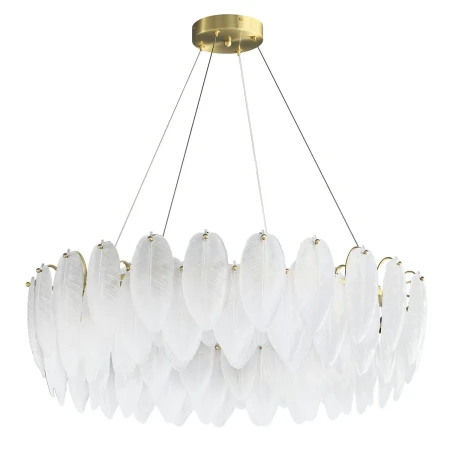 Lampa wisząca PIUMA mosiądz biała 80 cm ST-6289-8 - Step Into Desgin