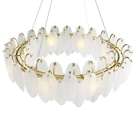 Lampa wisząca PIUMA mosiądz biała 80 cm ST-6289-8 - Step Into Desgin
