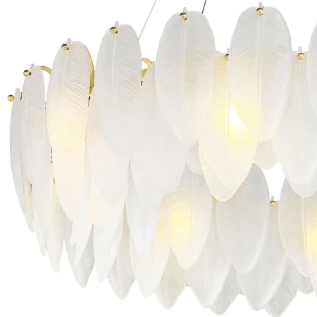 Lampa wisząca PIUMA mosiądz biała 80 cm ST-6289-8 - Step Into Desgin