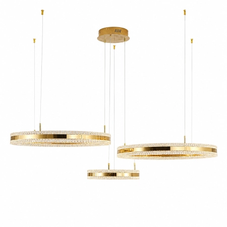 Lampa wisząca ARKADIA LED Trio 40/60/80 cm – złoty połysk ST-6376-40+60+80 mirror gold - Step Into Design