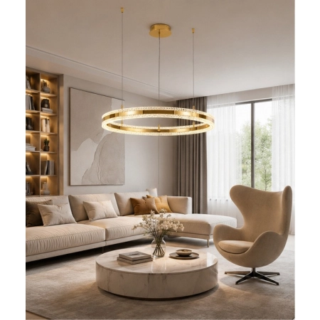 Lampa wisząca ARKADIA LED 80 cm - złoty połysk ST-6376-80 mirror gold - Step Into Design