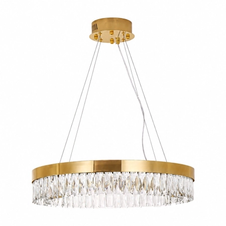 Lampa wisząca ALEXIS 60 cm - żyrandol złoty kryształowy ST-8876P-60 mirror gold - Step Into Design