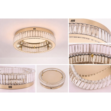 Plafon APOLLO 50 cm - złoty plafon LED, kryształowy ST-8876W-50 - Step Into Design