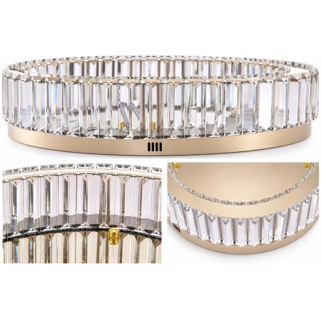 Plafon APOLLO 50 cm - złoty plafon LED, kryształowy ST-8876W-50 - Step Into Design