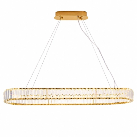Lampa wisząca ADONIS 100 cm - żyrandol złoty z kryształami ST-8877P-100 - Step Into Design