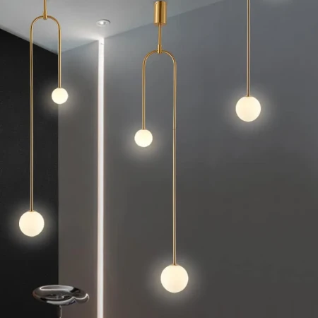 Lampa wisząca designerska LOOP złota 123 cm ST-8928S brass - Step Into Design