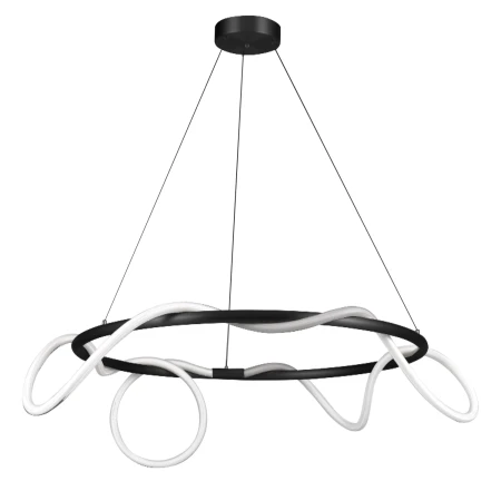 Lampa stylowa wisząca FANTASIA ROUND LED czarny 60 cm ST-9282R/D60 black - Step Into Design