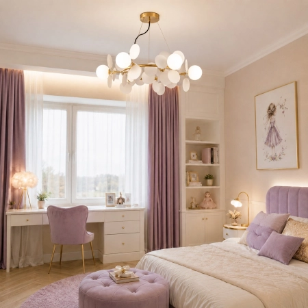 Lampa wisząca CHIC-9, biało złota 75 cm ST-DL-2969P-9 - Step Into Design