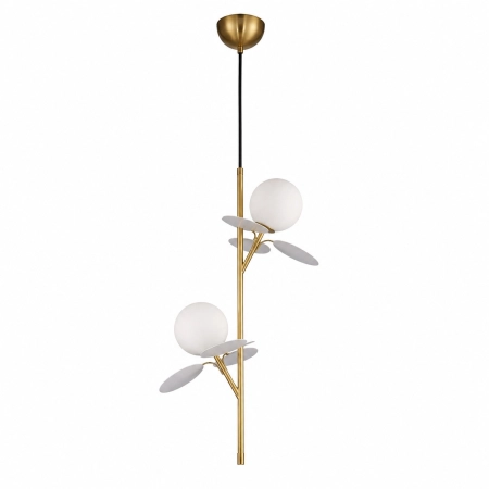 Lampa wisząca CHIC-2 pionowa złoto biała 26 cm ST-DL-2969P2 - Step Into Design