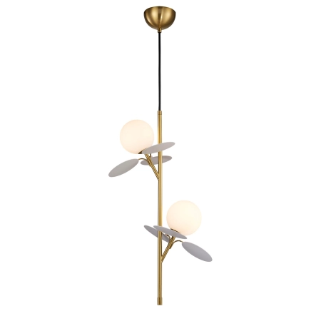 Lampa wisząca CHIC-2 pionowa złoto biała 26 cm ST-DL-2969P2 - Step Into Design