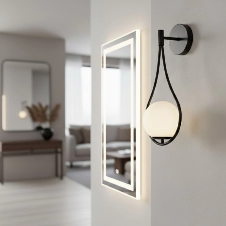 Kinkiet ścienny DROP 45 cm - czarny ST-F079 black - Step Into Design