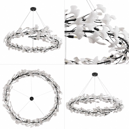 Lampa wisząca BOTANIKA czarno biała 150 cm XY080P-150 black - Step Into Design