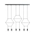 Lampa loft wisząca LINEA-6 LONG czarna XT100-6P - Step Into Design