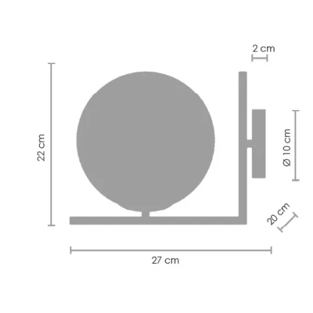 Lampa ścienna SOLARIS czarna 22 cm - ST-9256-WALL-BLACK - Step Into Design
