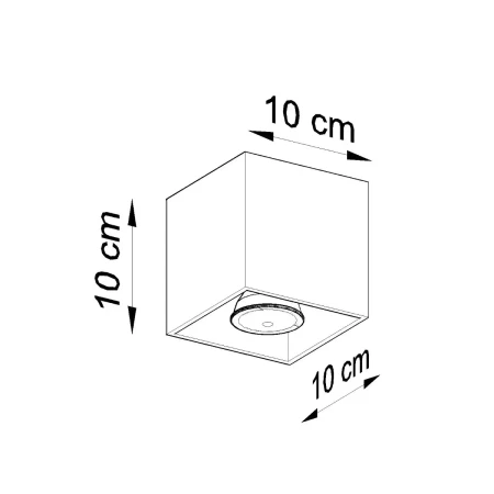 Plafon QUAD 1 szary SL.0024 - Sollux
