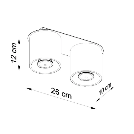 Plafon ORBIS 2 czarny SL.0054 - Sollux